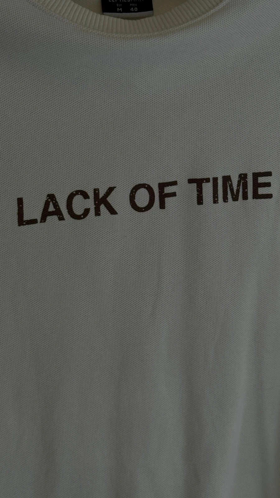 Linda Camiseta Beige / Crema "Lack of Time" • M • TN274 – photo 5